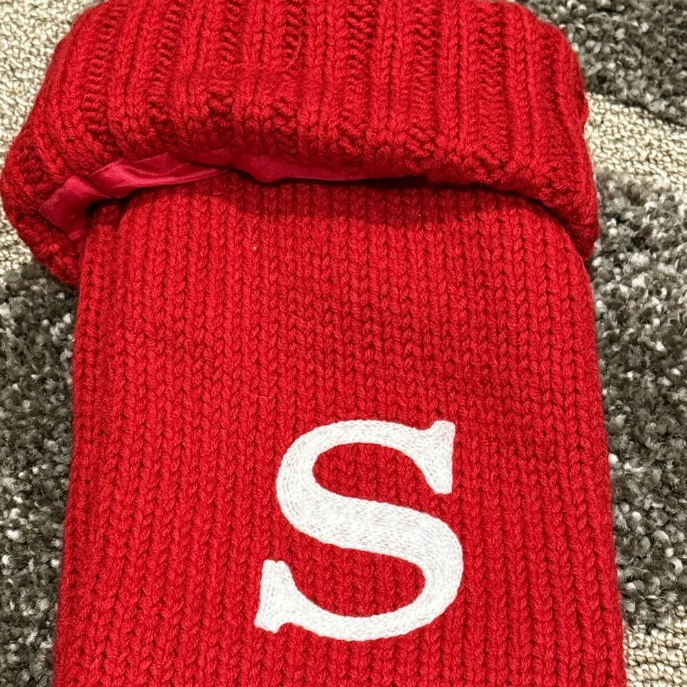 Vintage Kohl's St. Nicholas Square Letter S Knit Christmas Stocking